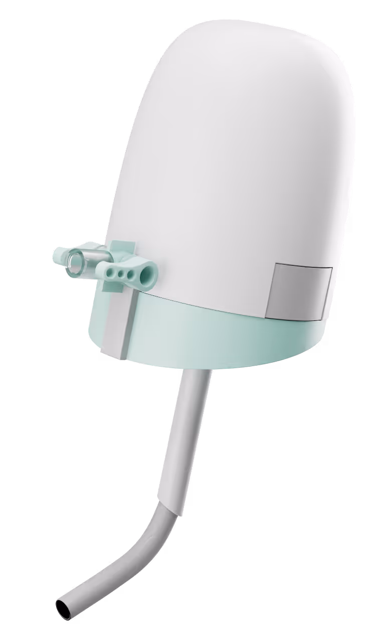 Render of the Orvue device: a single-use robotic laparoscopic camera